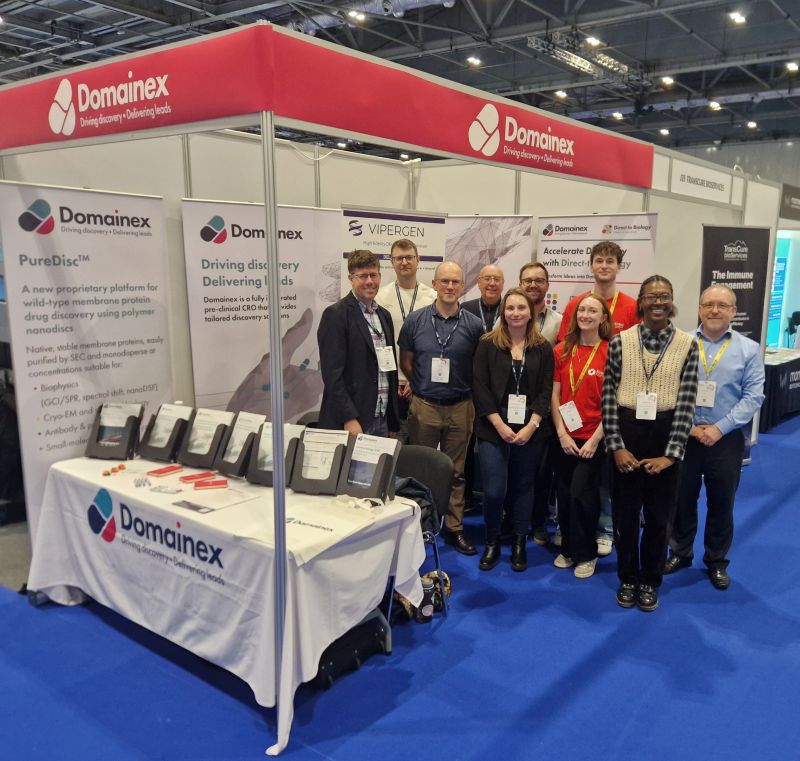 Some of the team at the Domainex Booth at ELRIG Drug discovery 2026