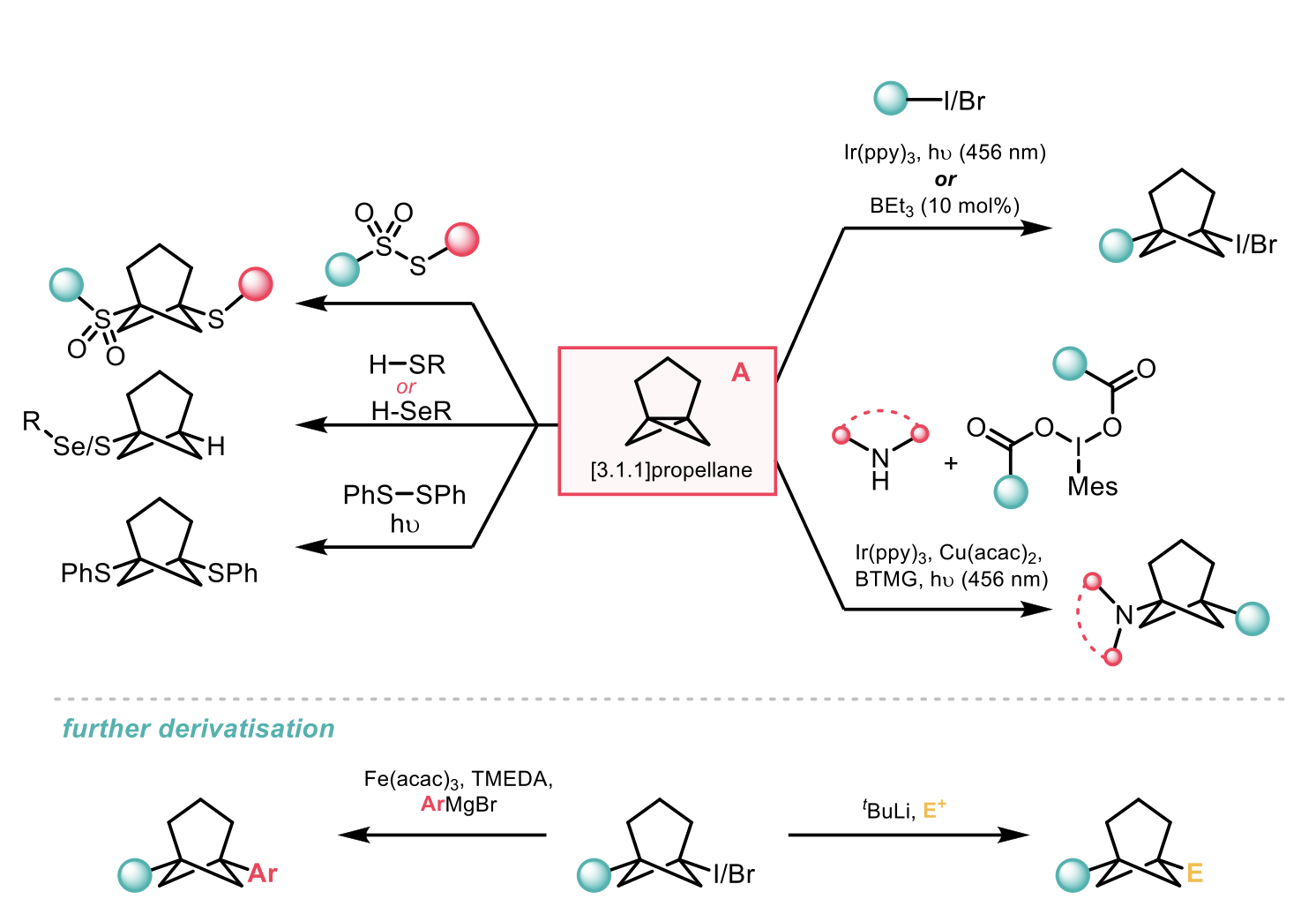 Reactions of BCHep precursor (A)