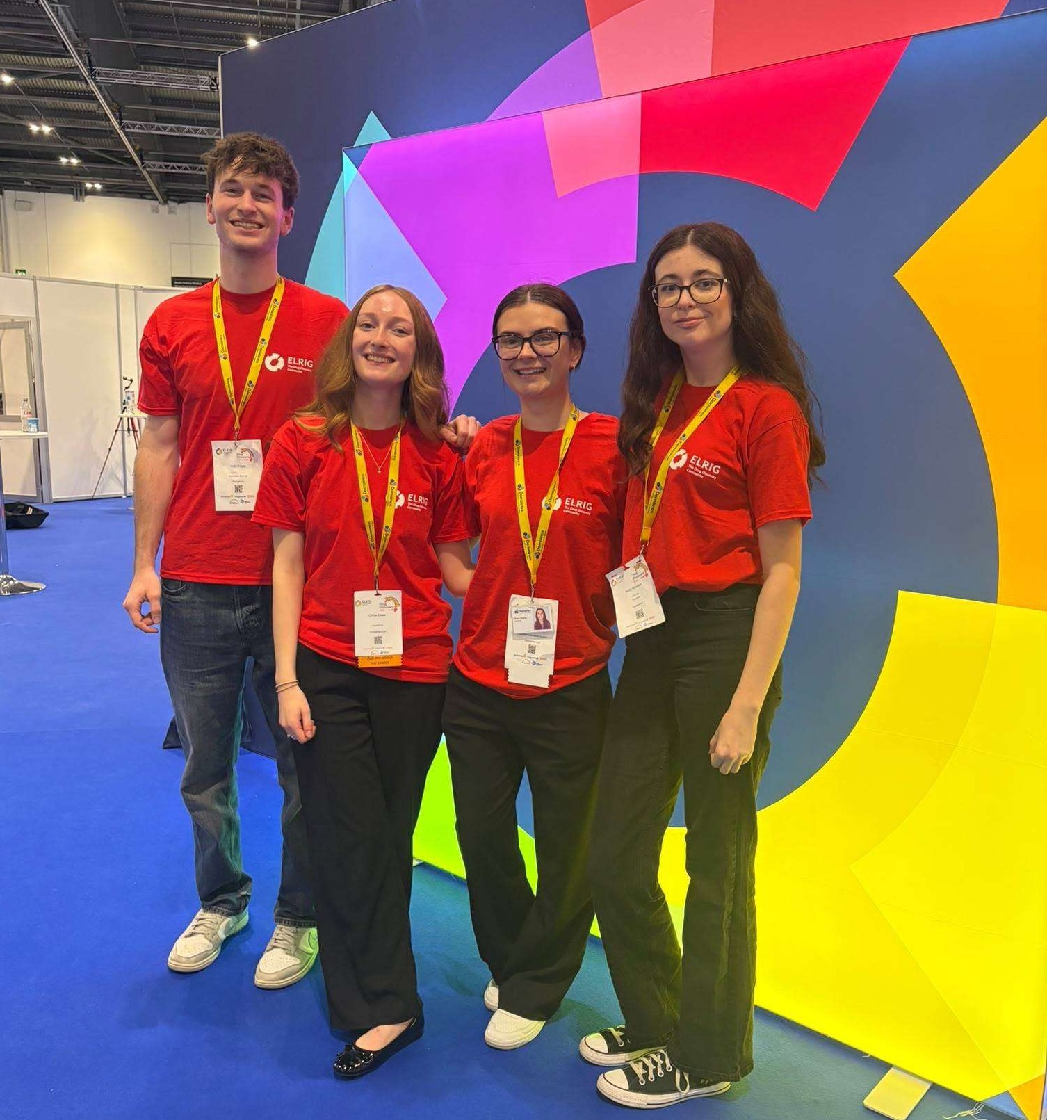 Domainex's Red-Shirt volunteers (left to right) Jude Griggs, Chloe Eeles, Rose Bigley, and Holly Madden