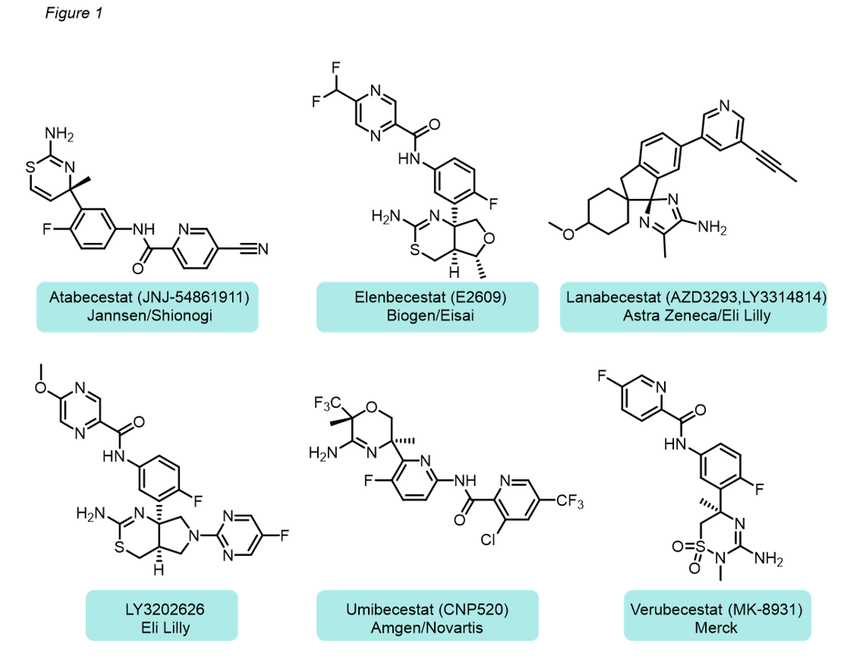 BACE1 inhibitors that have reached phase II and III clinical trials 