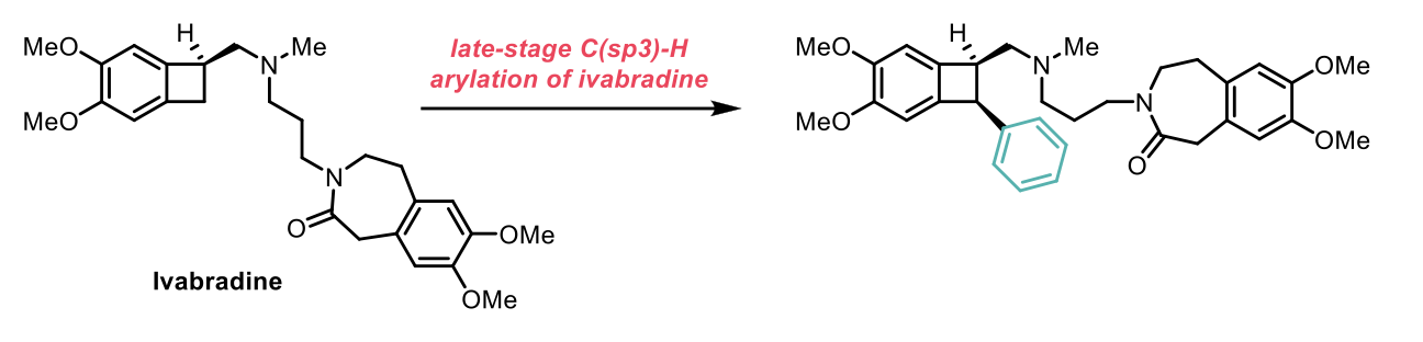 Late-stage C(sp3)-H arylation of ivabradine 