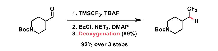 aldehyde to trifluoromethyl 