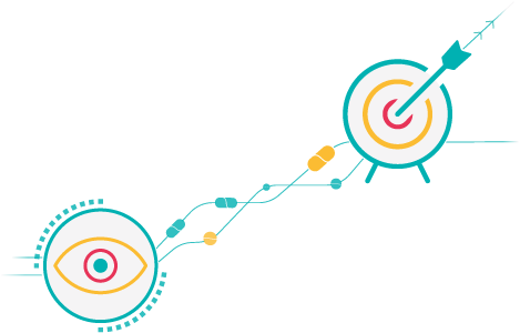 Graphic showing vision and mission icons