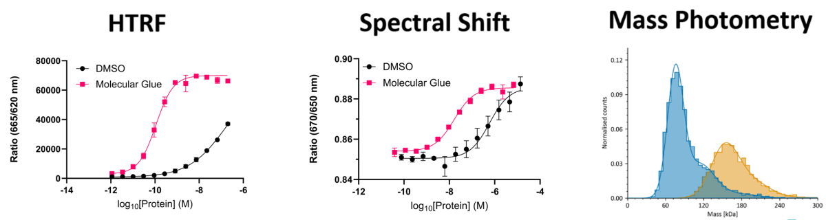 Biophysical graphs - HTRF, Spectral Shift and Mass Photometry 